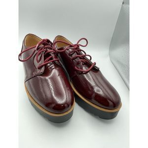 Chinese Laundry Kiss Women’s_Size 5M _Shiny Burgundy Platform Cushion Lace Up Ox